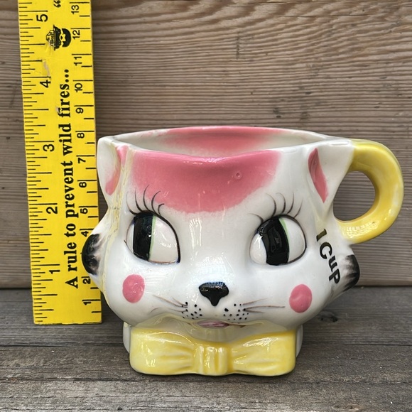 Vintage Ceramic 1 Cup Kitty Measuring Cup - Picture 10 of 12